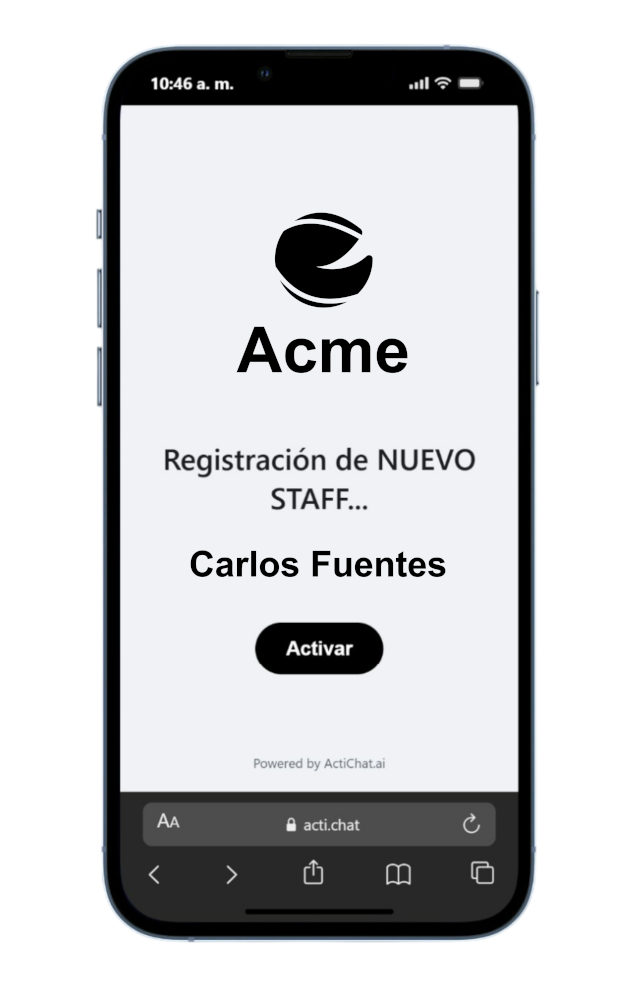 Registración de Staff